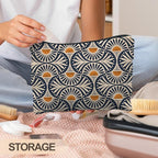 Boho Makeup Bag Gifts for Women, Sunset Leaf Aesthetic Makeup Pouch