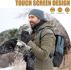 Pixel Panda Running Gloves for Men, Winter Warm Bike Glove for Smart Phone Texting with Non-Slip Silicone Gel - Thermal Windproof and Waterproof for Running, Cycling, Driving