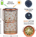 Cardinal Solar Lanterns Outdoor Waterproof Hanging Solar Lights Cardinal Gifts for Women Men Metal Bird Decorative LED Lanterns for Yard, Patio, Lawn, Tabletop, Pathway, Landscape, Garden Decor