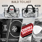 Waterproof Duffel Bag - Motorcycle Dry Bag Tail Bag with Large Storage Space, Waterproof Luggage Duffle Bags with Outer Mesh Zipper Pocket for Camping, Kayaking, Fishing & Traveling