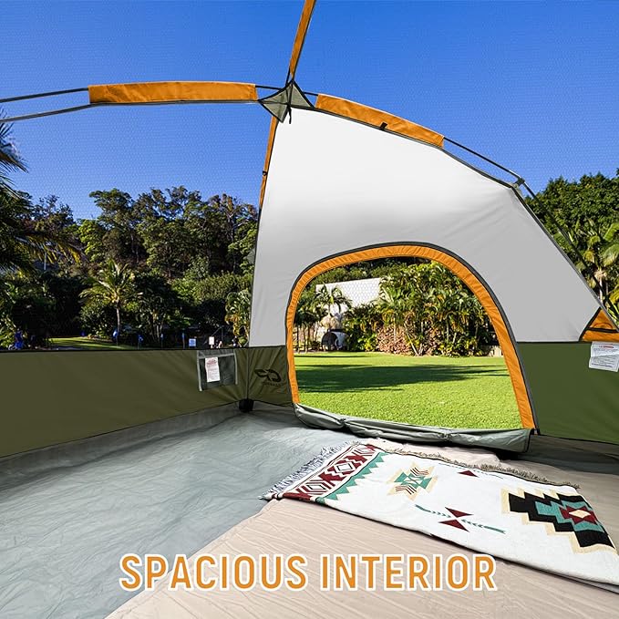 CAMPROS CP Tents for Camping 4 Person Tent Waterproof Windproof Double Layer Camping Tent, Easy Setup Dome Tent with Large Mesh Windows & Wider Door for Outdoor Camping & Hiking