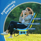 HaSteeL Folding Beach Chair, Foldable Blue Camping Chairs for Outside, Low Beach Chair Portable for Adults Fishing, Picnic, Outdoor BBQ, Travel, Sports, Cup Holder & Storage Bag