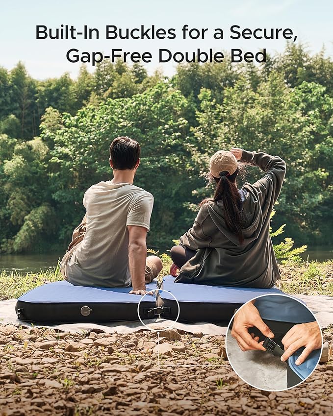 ACACIA 4.3" Thick Self Inflating Sleeping Pad with Foam | Innovative Y-Shaped Telescopic Structure | Ultraportable Camping Mattress | Outdoor Compact Air Mat for Tent Car |