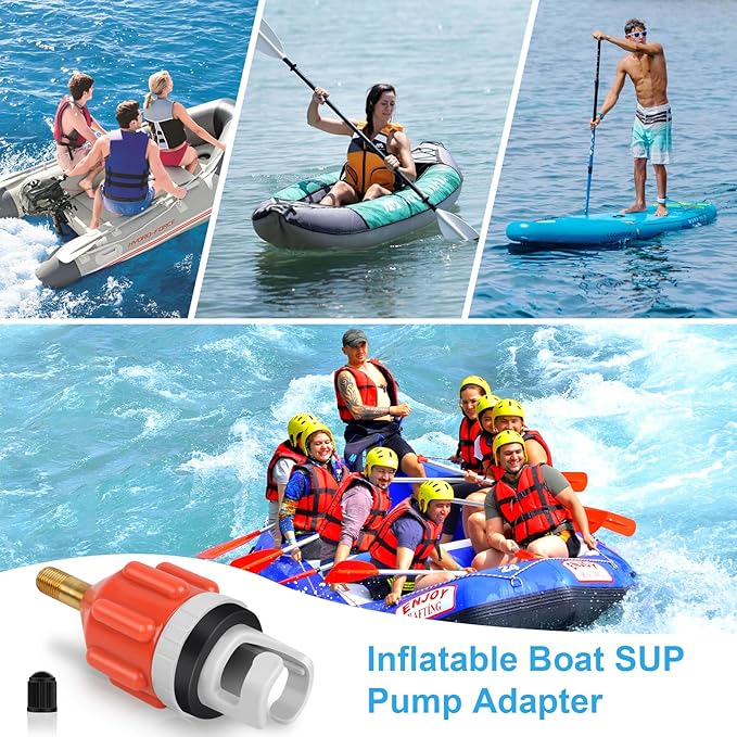 3 Pcs Paddle Board Pump Adapter, Premium Inflatable Boat SUP Pump Adaptor, Conventional Air Adapter Quickly Inflation, SUP Air Adapters for Stand-Up Paddleboard and Kayak