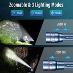 RECHOO Rechargeable Flashlights High Lumens, Super Bright Flash Light 2 Pack, Small Zoomable LED Flashlight with 3 Lighting Modes, Portable Tactical Flashlight for Camping Essentials (Blue)