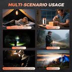 Portable Camping Light with Stand, 20000mAh Outdoor Work Light 800-3200 Lumen, 6.1ft Height with Detachable Tripod, 3300-6500K Dimmable LED, Camping Essentials Gear Emergency Flashlight