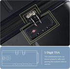 OLIXIS 24 Inch Luggage, Hardside Suitcase with Spinner Wheels, Lightweight ABS Hard Shell Checked Luggage, TSA Approved Lock, Expandable Medium Suitcase for Travel & Business–Black
