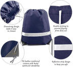 BeeGreen 30 Pieces Navy Blue Drawstring Backpacks Bulk, Reflective Gym String Bags DIY for Team Sports