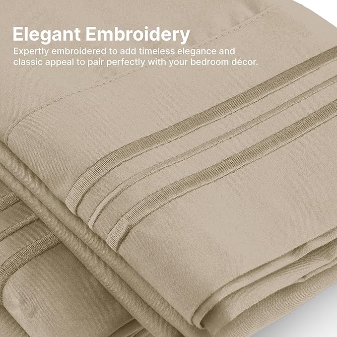 Pillowcases - Ultra Soft Hotel Quality Pillowcase Covers - Comfy, Cozy & Wrinkle Free - Shrinkage and Fade Resistant - Machine Washable Pillow Protectors - (King, Cream, 4 Piece Set)