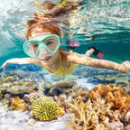 Kids Swim Goggles Snorkel Diving Mask for Boys Girls Ages 5-15, Two-Color Anti-Fog Swimming Goggles with Nose Cover