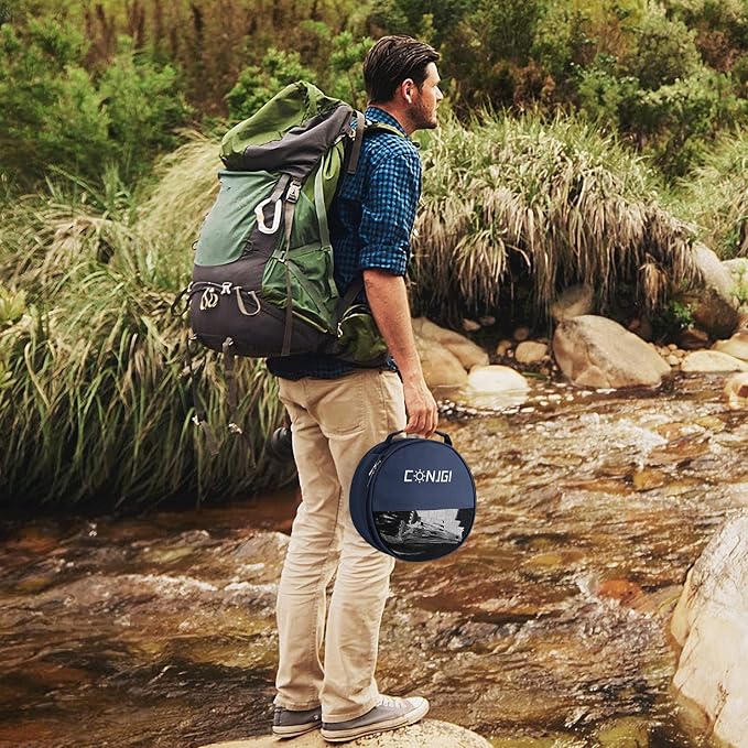 Camping Mess Kits - 28pcs Camping Dinnerware Set Camping Gifts Camping cookware Sets Camping Accessories Camping Cooking Utensils Set Bowls, Plates, Knives, Forks, Spoons