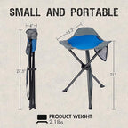 Portal Folding Camping Stool Portable Foldable Tripod Seat for Hiking Hunting Walking Fishing Travel Outdoors with Side Pockets Sturdy Steel Legs Support Up to 225 LBS