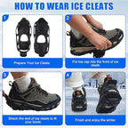 Spikeless Ice Cleats,Anti-Slip Snow Winter Traction Grips Crampoms for Slick Wet Surface Indoor Outdoor Use Ice Shoes Grippers Rubber Tread Overshoes