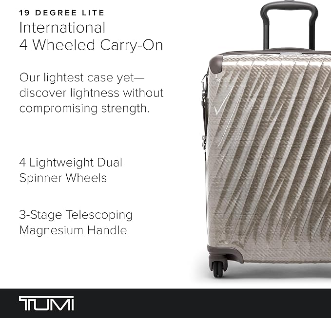 TUMI - 19 Degree Lite 4 Wheel Luggage - Lightweight and Highly Durable, Modern Contour, Hard Shell Men's and Women's Suitcase - 21.75" International Carry-On, Titanium Grey