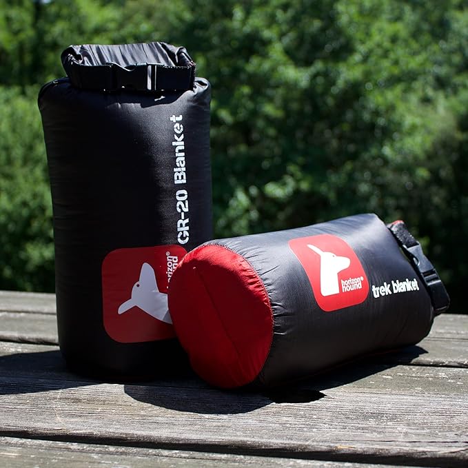 Horizon Hound Down Camping Blanket - Outdoor Travel Quilt | Sustainable, Insulated, Lightweight & Warm Gear for Sleep, Camping, Stadium, Hiking & Festivals | Water Resistant, Packable & Compact