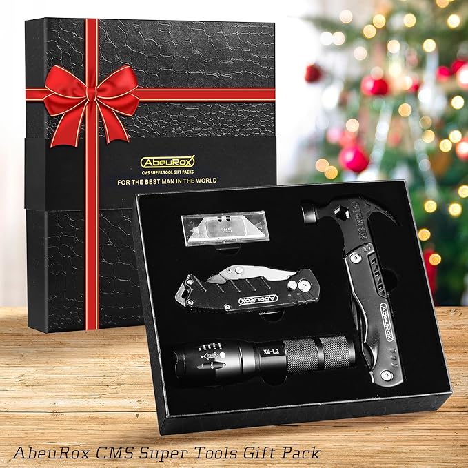 Multitool Pocket Knife, Hammer, Tactical Flashlight (BEST MAN EVER)