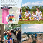 ALEVMOOM Upgraded Telescoping Collapsible Stool with Cushion, Folding Stool with Printing Portable Retractable Foldable Seat Max Load 550lbs for Adults Camping Fishing Outdoor