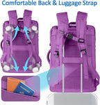 AREYTECO 50L Carry On Backpack, Extra Large Laptop Backpack, Travel Backpack for Women, Expandable Water Resistant Big Bag Anti-Theft Business Daypack Fit 17 Inch Laptop,Purple