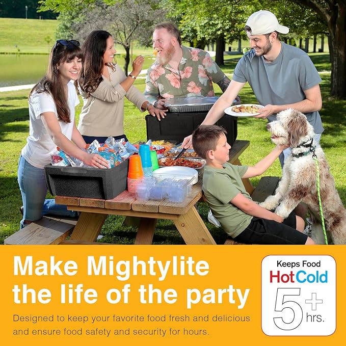 Metro Mightylite ML180XL Top Load Insulated Food Carrier - Professional-Grade Multipurpose Pan Carrier, Insulated Cooler and Food Warmer with Extra Capacity Lid - 45 qt or 5 Pan Capacity