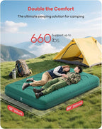 QPAU Twin Size Air Mattress Camping Pad – 9” Thick R8–10 Insulated Inflatable Mattress with Foam Comfort & Foot Pump, Twin Air Mattress for Camping, Road Trips, and Home Guests (Full Size)