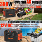 Takki 300W Portable Solar Generator 240Wh Portable Power Station with 40W Foldable Solar Panel, Power Bank with 110V AC Outlet USB DC for Emergency Outdoor Camping Home Use Blackout
