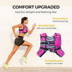 PACEARTH Weighted Vest,4lb/6lb/10lb/12lb/16lb/20lb/25lb/30lb Weight Vest with Reflective Stripe, Body Weight Vests Adjustable for Men, Women Workout, Strength Training, Running, Walking, Jogging