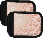 2 Pack Rose Gold Leopard Luggage Handle Wraps with Writable Luggage Tags, 5.9 x 4.3 Inches Durable Polyester Suitcase Handle Wraps