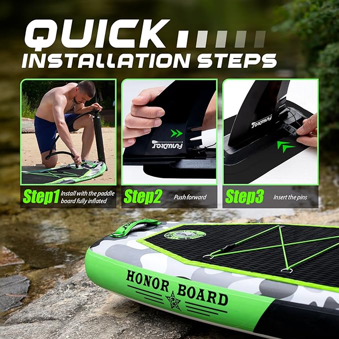 FunWater Inflatable Stand Up Paddle Board with Premium SUP Paddleboard Accessories, Anti-Slip EVA Deck, 11'/10'6'' Paddle Boards for Adults & Youth of All Skill Levels