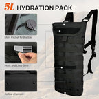 5L Hydration Pack, Water Backpack with 3L Water Bladder, MOLLE System for Outdoor Hiking, Biking, Running