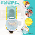 Shoe Washing Machine Bag Reusable Sneaker Washing Bag with Built-in Fluffy Brushes for 360° All-Around Cleaning. Laundry Shoe Bag is Designed for Washer and Dryer （Yellow 4pcs Pro）