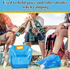 Tessco 8 Pcs for you 1.3 Gallon Collapsible Water Storage Bag Water Container Emergency Jug Plastic Storage Pouch Freezable Carrier Tank Foldable Bottle for Outdoor Sport Camping Hiking (Blue)