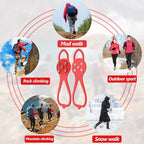 Syhood 2 Pairs Non Slip Gripper Spikes Ice Cleats Snow Traction Cleats Crampons for Women Men Walking Running on Snow Ice