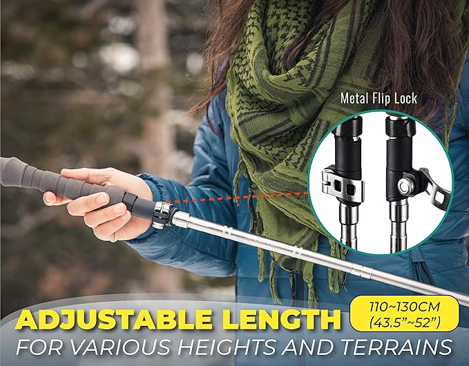 TREKOLOGY Trek-Z Cork Grip Trekking Poles – Lightweight Folding Hiking Poles, Adjustable Height, Compact Travel Design, Aircraft-Grade Aluminum Walking Sticks for Men & Women