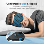 LitBear Breathable Sleep Mask, 3D Eye Mak Sleep for Side Sleepers Women Men, Light Blocking Sleeping Mask with Adjustable Strap, Soft Lightweight Eye Cover for Travel, Night Work, Nap, Office - Blue