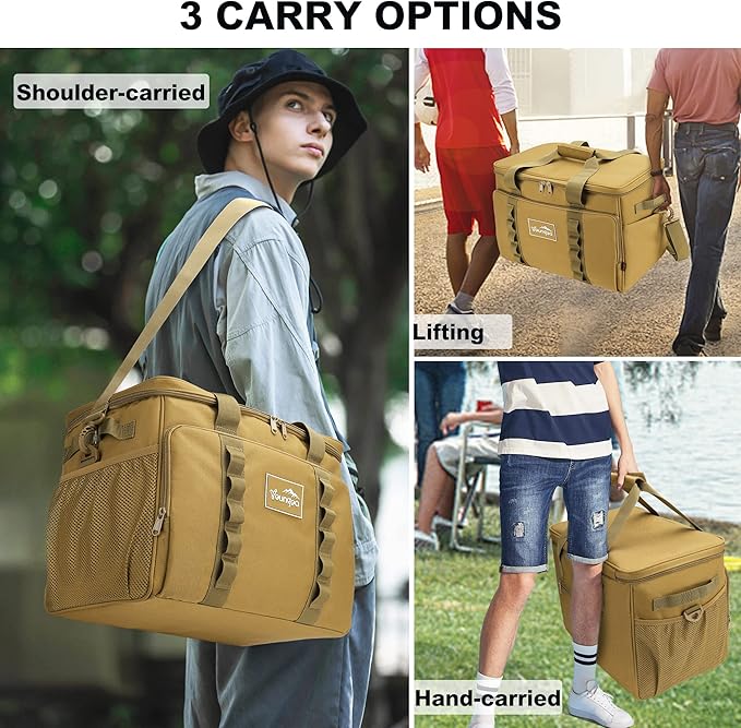 Cooler Bag 48-Can Insulated Leakproof Soft Cooler Large Collapsible Portable Travel Cooler Bags 32L for Picnic, Waterproof Soft Ice Chest for Camping, Beach, Fishing, Outdoor - 32 Quart