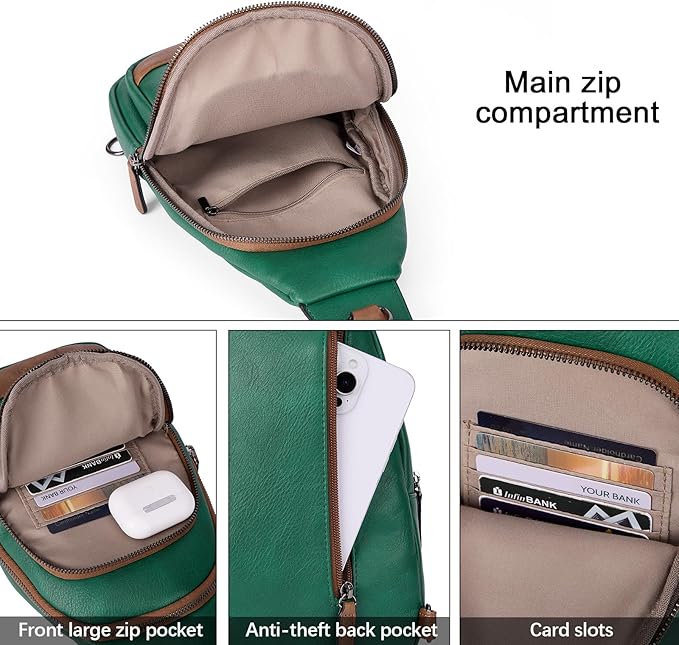 CLUCI Crossbody Bags for Women Men,Leather Sling Bag Cross Body Backpack for Woman Gifts for Women Birthday Unique