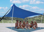 10×10ft UPF50+ Beach Tent Sun Shelter, Windproof Stable Outdoor Pop Up Beach Shade Canopy for Camping, Fishing, Backyard Fun or Picnics, 4 Poles