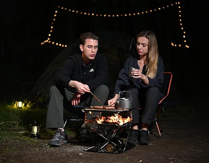 MARCHWAY Lightweight Folding Camping Chair, Portable Foldable Compact for Outdoor Camp, Travel, Beach, Picnic, Festival, Hiking, Backpacking, Supports 330Lbs (Dark Blue)