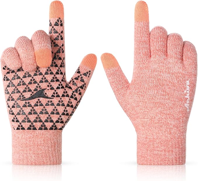 Achiou Winter Gloves, Glove for Men Women, Upgraded Touch Screen Texting Warm Running with Thermal Soft Knit Lining