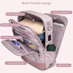 PIJUSHI Laptop Backpack for Women Men Personal Item Travel Backpack Convertible Carry on Bag Flight Approved(PE042 Ashen Purple)