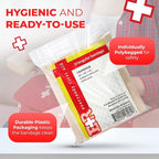 Triangular Bandage, 40" x 40" x 56", 100% Cotton, Individually Wrapped with 2 Safety Pins Per Bandage, Multi-Purpose Sling & Dressing, Bulk First Aid Kit Supply – 48 Pack