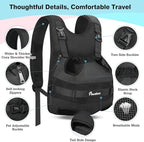 Pawaboo Pet Dog Front Carrier Backpacks, Legs Out Pet Carrier Backpack for Dogs, Adjustable Dog Chest Carriers Purse for Small Medium Dogs Hands Free for Travel Hiking Cycling Camping, L, Black