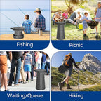 2025 Upgraded 45cm Collapsible Stool with Cushion, Maximum Loading 440 Pounds, Portable and Lightweight Adjustable Seat, Camping Retractable Stool for Outdoor Camping, Fishing, Hiking, BBQ