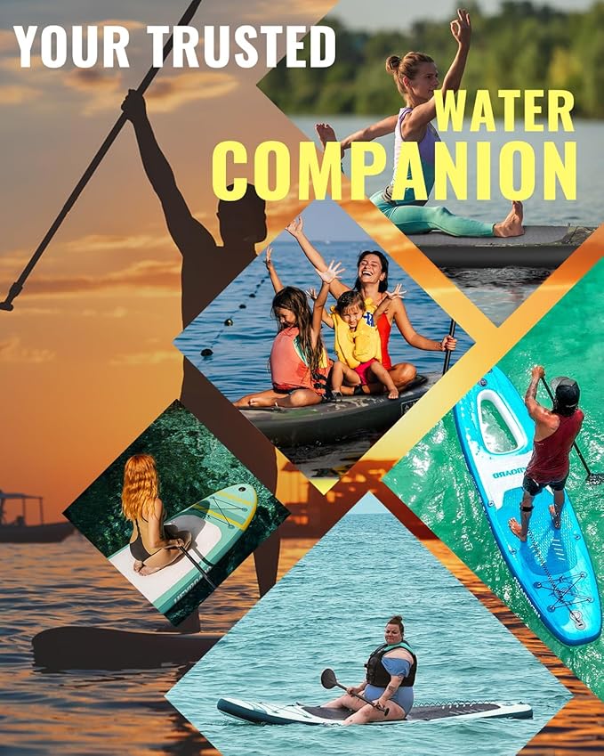 HEYBOARD Inflatable Stand Up Paddle Board 10'6"×32"×6" Standup Paddleboard with Premium SUP Accessories & Backpack, Non-Slip Deck, Waterproof Bag, Leash, Paddle, Hand Pump