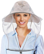 CozyCabin 3 Pcs Mesh Mosquito Head Net, Fully Covered Face Netting for Hats Head Mesh Protecting Net for Outdoor Hiking Camping Garden (Black/Gray/Begie-Large Set)