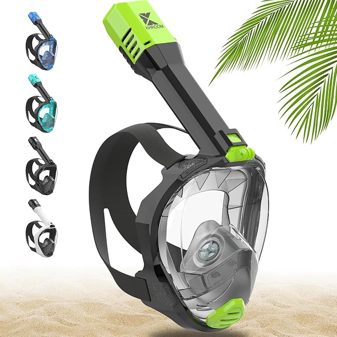 Khroom Full Face Snorkel Mask for Adults | New Valve Tech for Easy Breathing | 3X Larger Air Intake | Leak-Proof & Anti-Fog | Premium Snorkel Gear | Scuba Mask with Action Cam Mount
