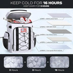 Maelstrom Backpack Cooler,Soft Lightweight Leakproof Cooler Backpack,50 Can Insulated Cooler Bag,Keeps 50 Cans Hot/Cold for Up to 16 Hours,Waterproof Lunch Bag for Men Women-White