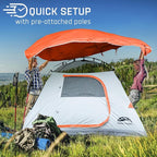 Happy Travel Camping Tent, 4/6 Person Dome Tents for Camping with Rainfly, Waterproof Clip Easy Setup Portable Family Tent with Mesh Windows, 20% More Headroom Backpacking Tents for Camping & Hiking