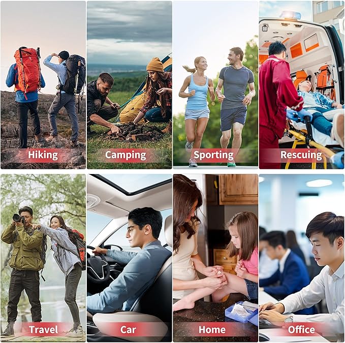 Kitgo First Aid Kits for Car, Trauma Kit with 218 Pcs Medical Supplies, Medical Kit for Car, Home, Camping, Hiking, Adventure