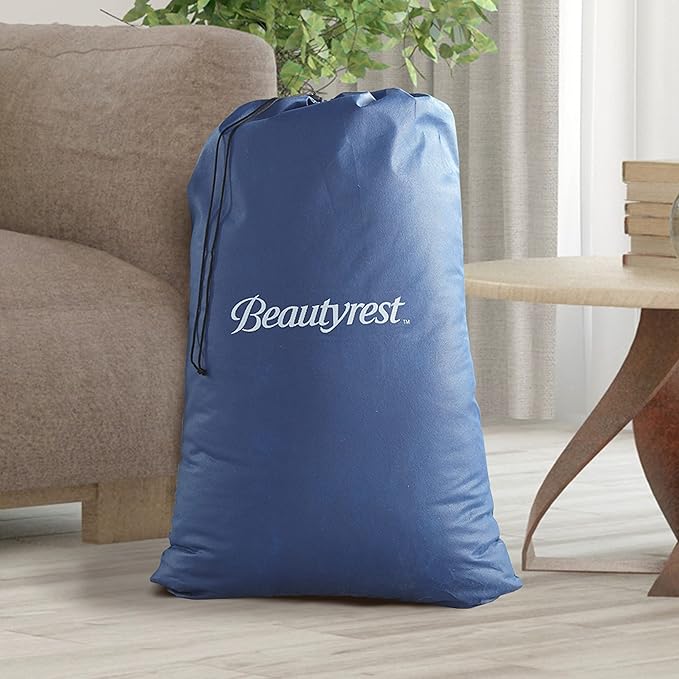 Beautyrest Skyrise Queen Size Air Mattress with Coil Beam Construction, Edge Support with External Pump and Puncture Resistant Vinyl for Guests and Camping